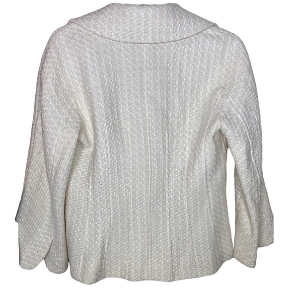 Ann Taylor Creme Colored Tweed Blazer Size 6 Retails  198$ It’s NEW - Picture 2 of 8